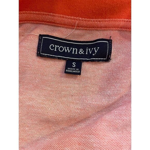 *3/$15 Crown & Ivy Men's S Orange Quarter-Zip Pullover Sweater Casual Knit - Picture 6 of 7